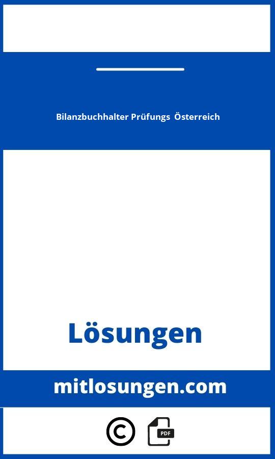 Bilanzbuchhalter Prüfungs Lösungen Österreich