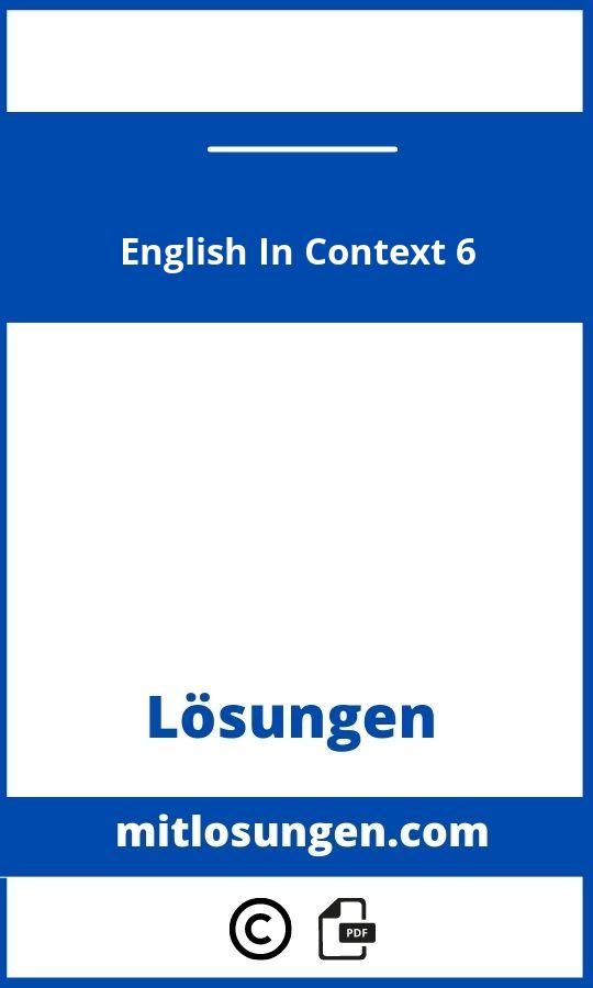 English In Context 6 Lösungen