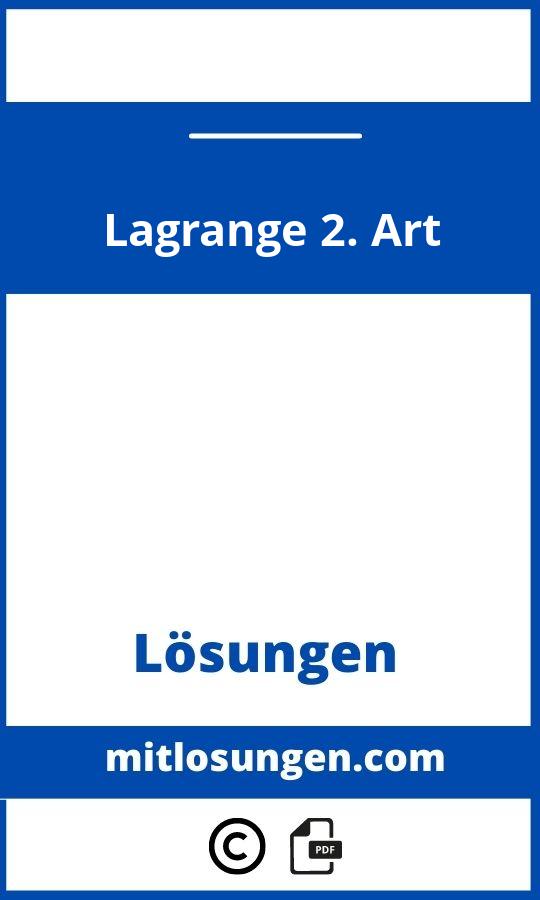 Lagrange 2. Art Aufgaben Lösungen