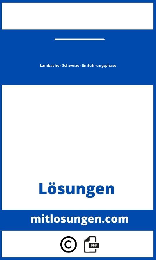 Lambacher Schweizer Einführungsphase Lösungen Pdf