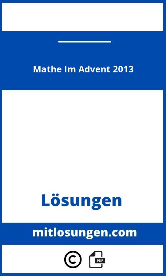Mathe Im Advent 2013 Lösungen
