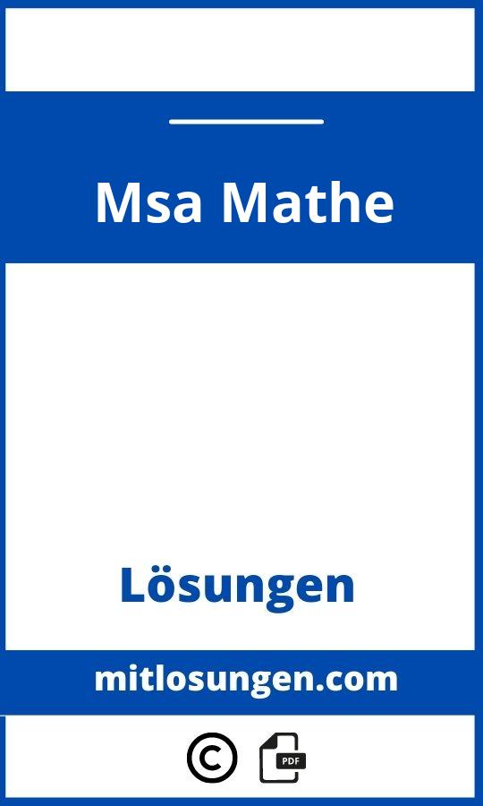 Msa Mathe  Lösungen